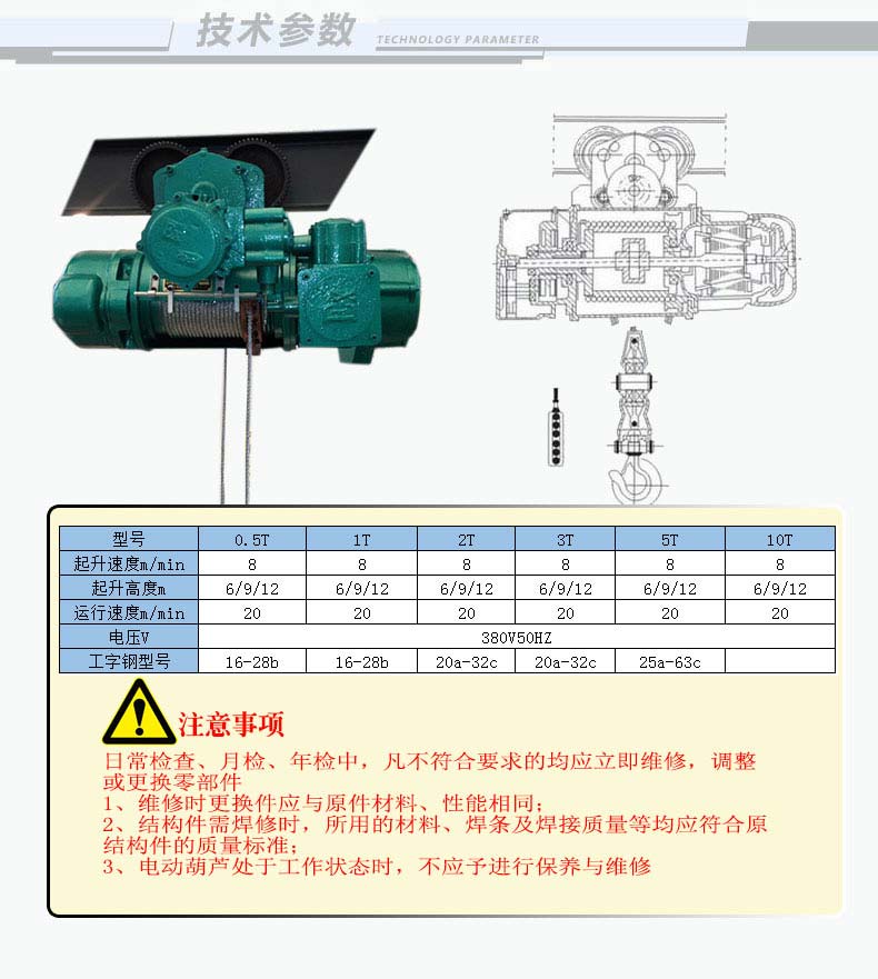 1噸防爆電動葫蘆價格